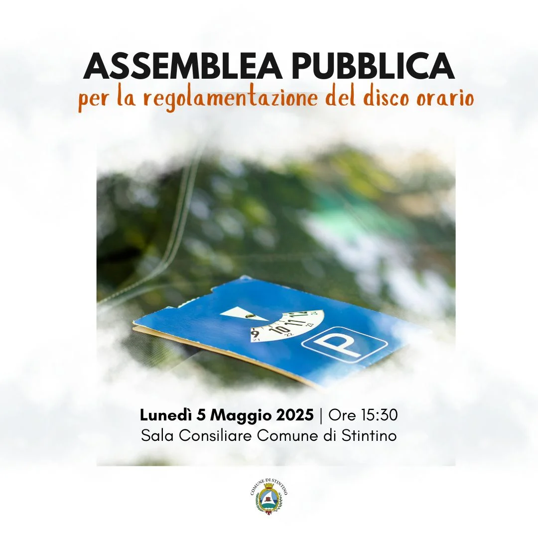 Invito all'assemblea pubblica per la regolamentazione del disco orario