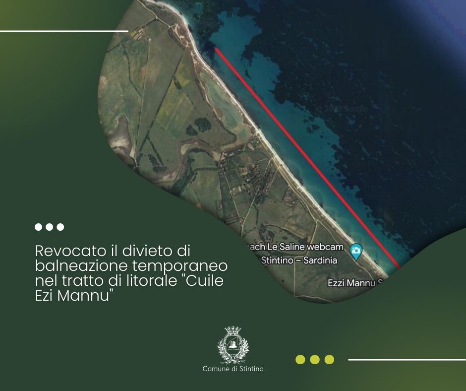 Divieto di balneazione temporaneo nel tratto litorale 'Cuile Ezi Mannu'